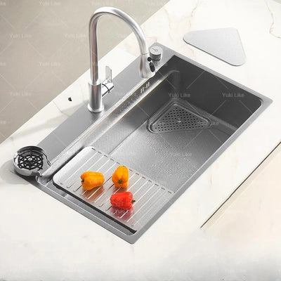 304 Stainless Steel Kitchen Sink Silver Embossed Large Single Slot Undermount Basin Dishwasing Sinks For Kitchen