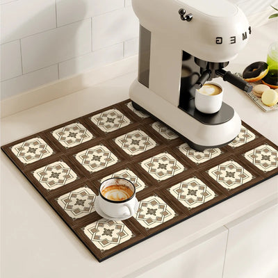 Coffee Machine Mat Waterproof Kitchen Draining Pad Non-slip Drain Dish Drying Mats Heat Resistant Tableware Placemat Dinnerware