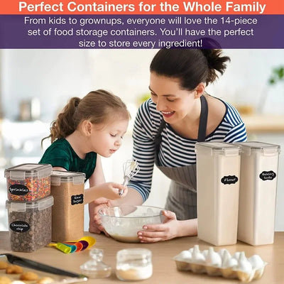 14 Pcs Set BPA-Free Airtight Kitchen Refrigerator Food Boxes&Bins with Silicone Lid Reusable  Storage Containers