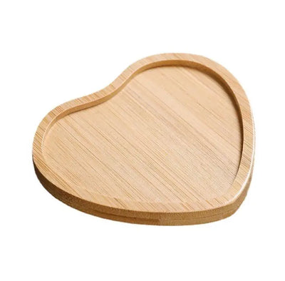 100pcs Creative Heart Shape Coasters Natural Bamboo Cup Mat Placemat Wedding Party Favors and Gifts Souvenirs SN4571