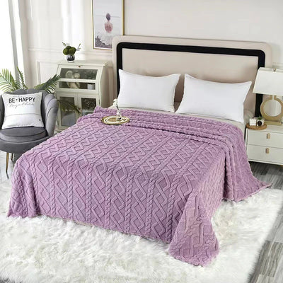 Wool Throw Blanket Keep Warm Winter Bed Blankets Double Sided Queen Duvet Cover Camping Double Bed Cover Bedspread