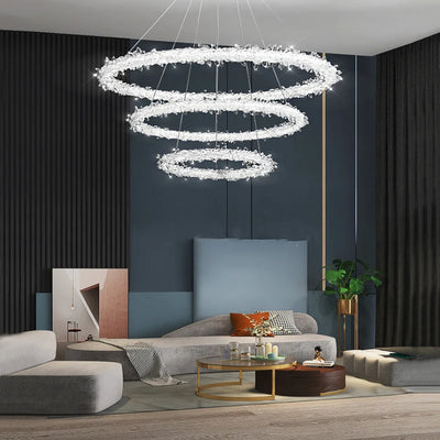 Nordic bedroom LED chandelier living room ceiling chandelier hotel crystal lamp modern room lighting