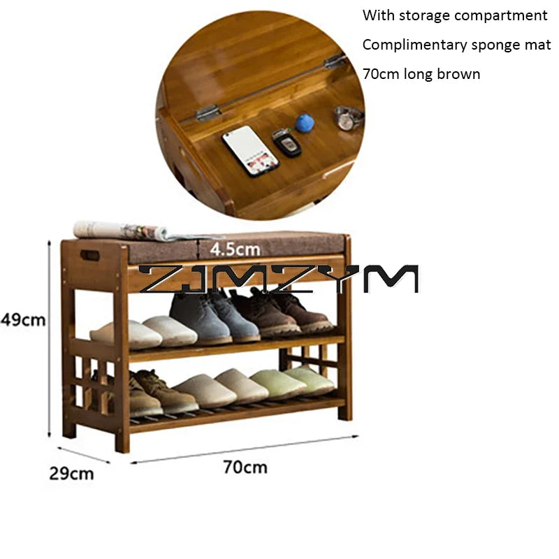 Shoe Rack Solid Wood Simple Door multi-functional Shoe Stool Simple Shoe Stool Cabinet Furniture