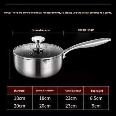 Milk  Snow Pan 316 Stainless Steel Baby Food Supplement Pot Thickened Small Milk Pot Uncoated Household Baby Soup  Noodle Pot