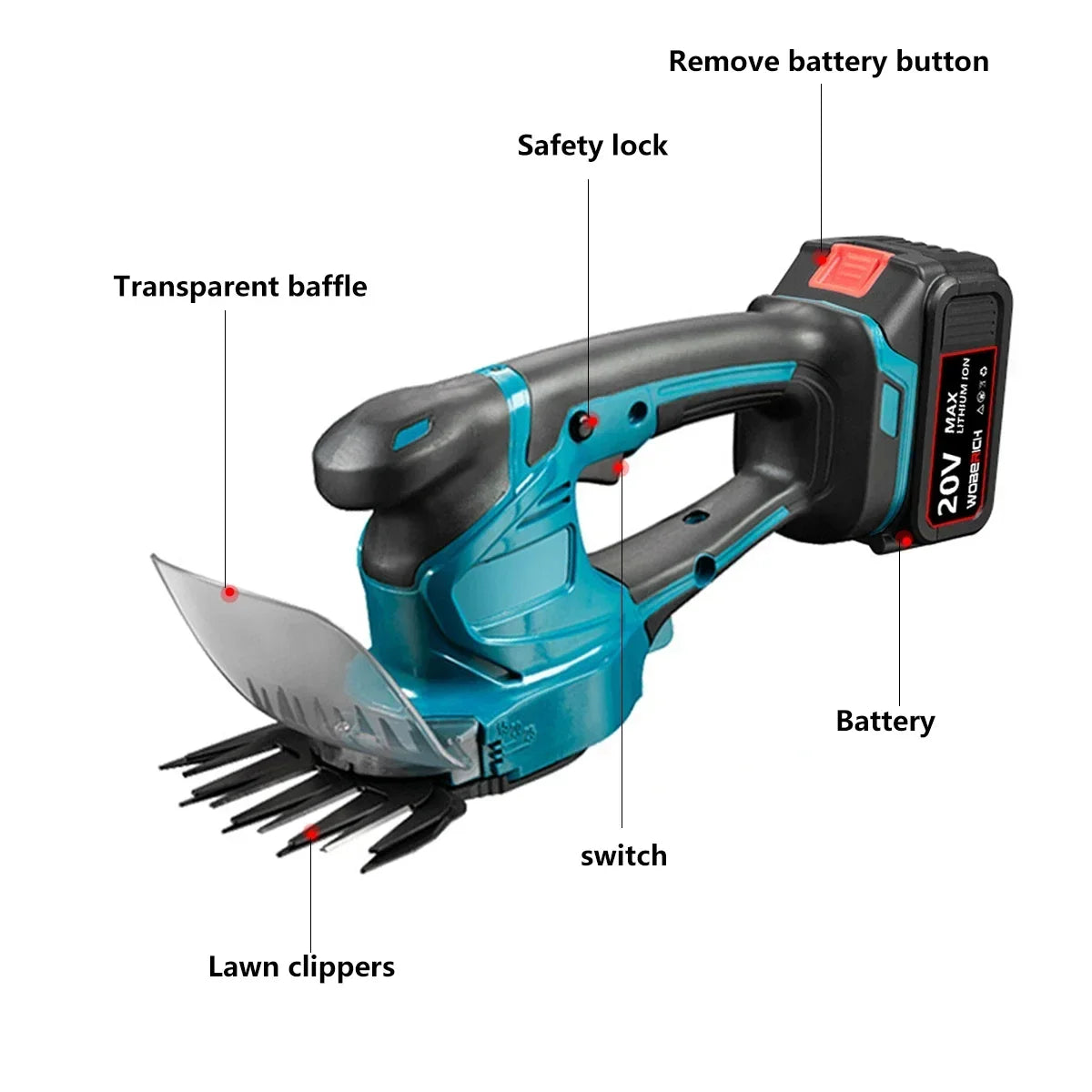 2 IN 1 Electric Hedge Trimmer Cordless Handheld Rechargeable Garden Bush Scissors Power Tools For Makita/WOBERICH 18V Battery