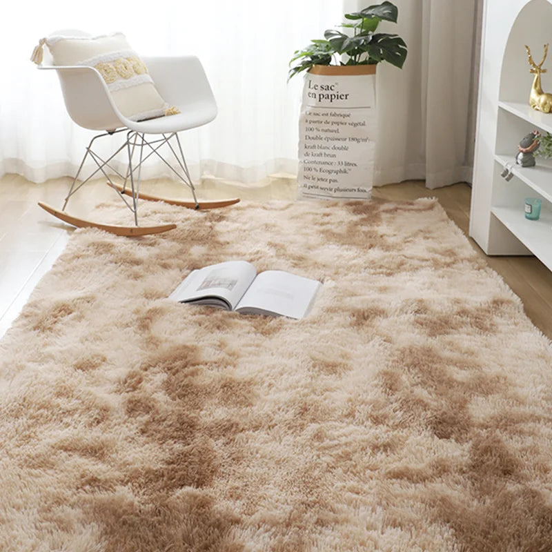 Nordic Furry Rug Bedroom Carpet Living  Room Modern Decoration Hairy Carpets Large Size Black Gray Pink Beige Non Slip Mat