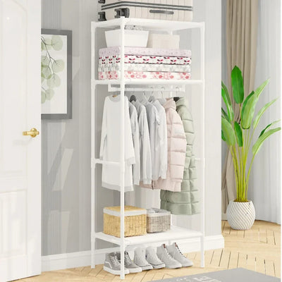 Coat Rack Bedroom Multi-Layer Floor Standing Coat Racks Multifunctional Storage Shelves Single Row High-capacity Storage Hanger