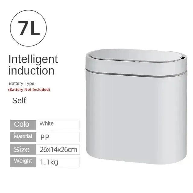 7L Automatic Bathroom Trash Can with Lid, Touchless Small Trash Can, Motion Sensor Waterproof Garbage Can for Kitchen, Bedroom