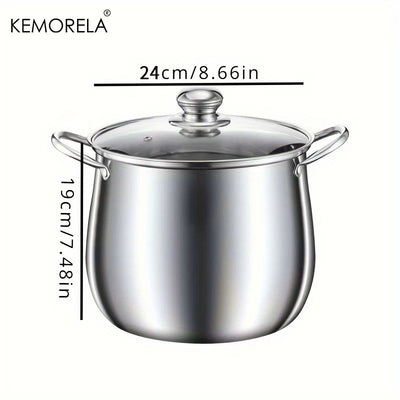 1Pc Stainless Steel Soup Pot Large Capacity Household Noodle Cooking Pot Stew Chicken Soup Induction Cooker Gas Stove Universal