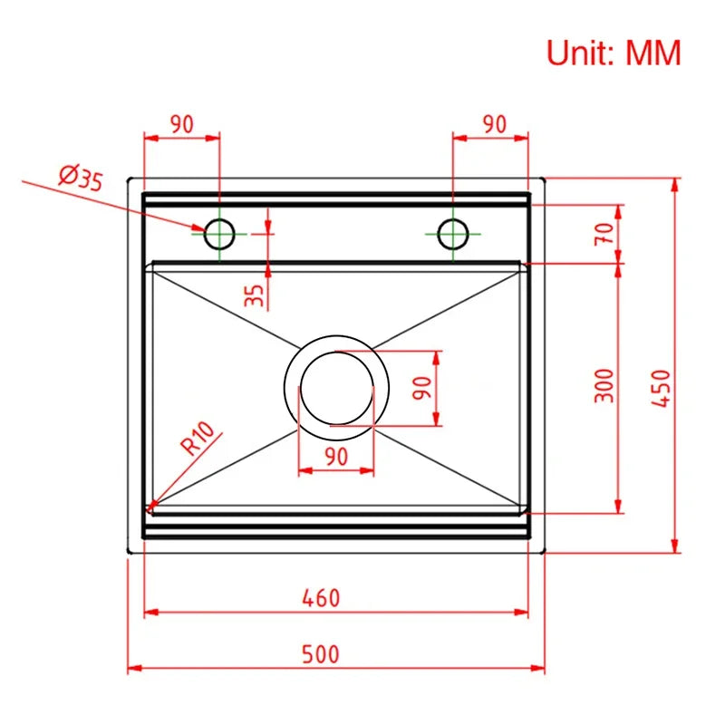 Cloaking Nanometer Double Cover Hidden Kitchen Sink 304 Stainless Steel Handmade Brushed Single Kitchen Sink with Lifting Faucet