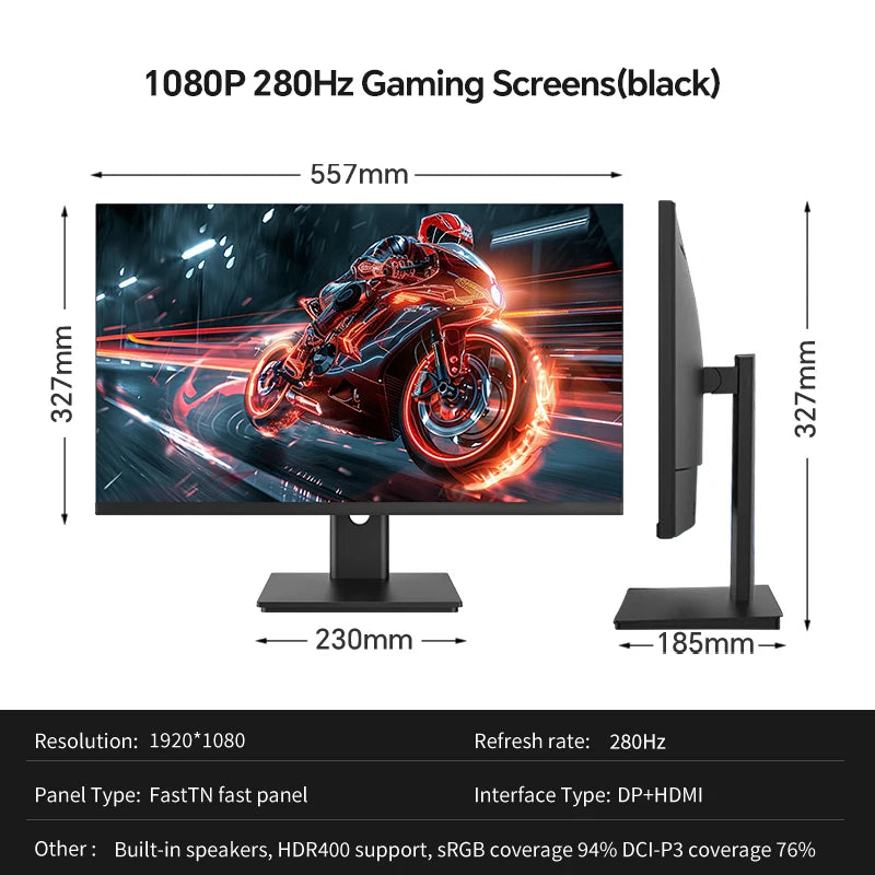 Anmite 24.5 inch Fast TN 400HZ PC gaming monitor 1MS FHD screen 280hz 1920*1080 PS4