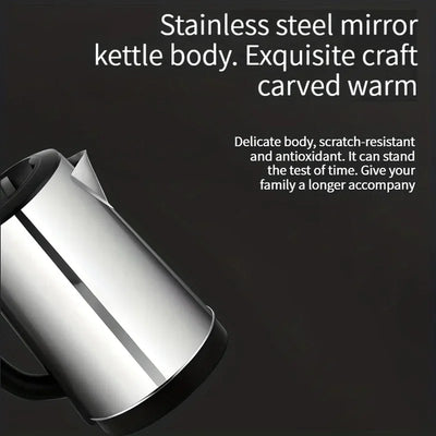 Stainless Steel Electric Kettle,Stainless Electric Teapot and Coffee Pot,BPA Free Water Heater,Automatically Closed and Dried