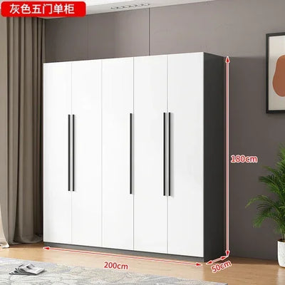 Wooden Wardrobe, Dustproof Cabinet, Cabinet with Clothes Drying Pole, Multiple Sizes Can Be Selected, Home Bedroom Wardrobe