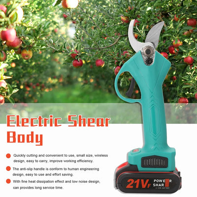 21V Cordless Electric Pruner Pruning Shear Efficient Fruit Tree Bonsai Pruning Branches Cutter Landscaping Tool