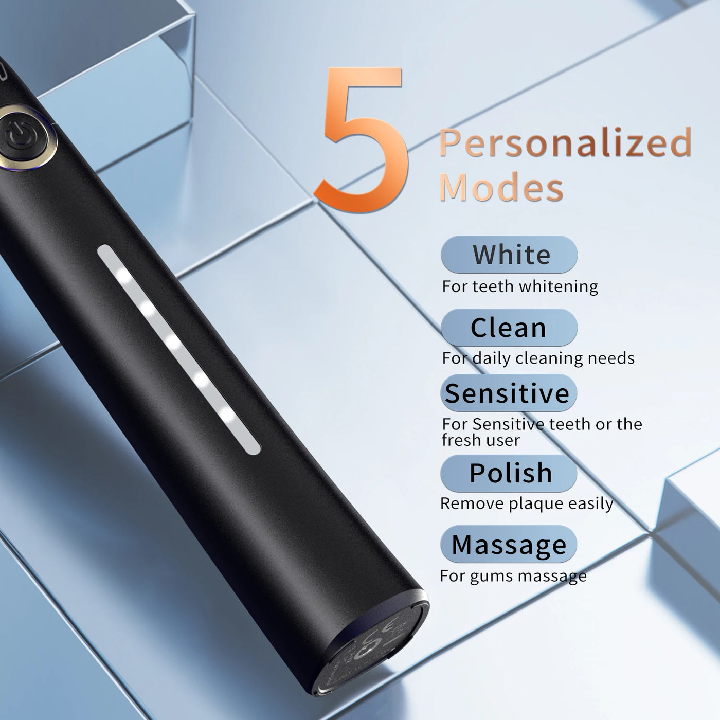 Seago Sonic Electric Toothbrush Tooth brush USB Rechargeable adult Waterproof Ultrasonic automatic 5 Mode with Travel case