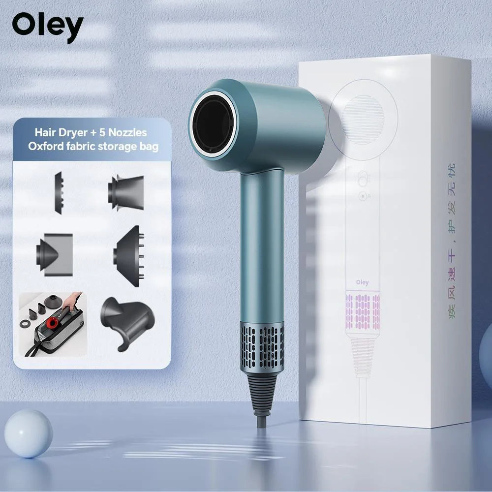 Oley High-speed Hair Dryer 900W Lightweight Powerful Brushless Motor Low Noise Quick Dryer Negative Ionic Blow Dryer