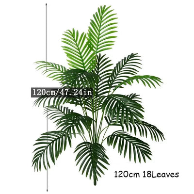 150cm Large Artificial Palm Tree Fake Tropical Plants Plastic Monstera Leaves Green Palm Tree For Home Garden Shop Party Decor