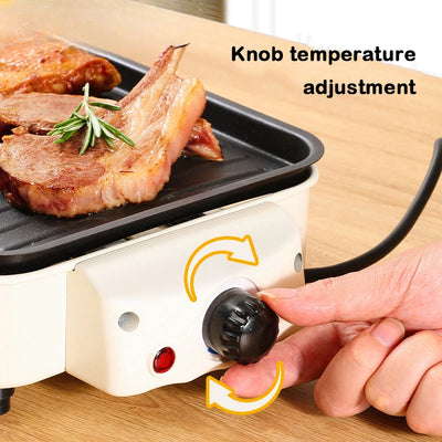 220V Smokeless BBQ Electric Kebab Rotary Grill Stove Rotisserie Teppanyaki Barbecue Non-stick Frying Pan Skewer Griddle