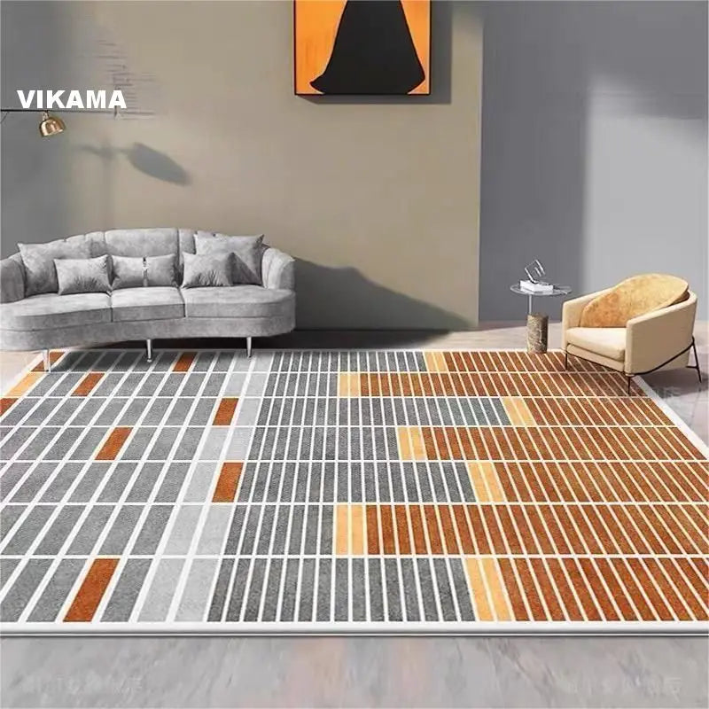 VIKAMA Nordic Simple Crystal Velvet Carpet Living Room Dirt Resistant Bedroom Sofa Coffee Table Mat Bedroom Bedside Non-Slip Mat