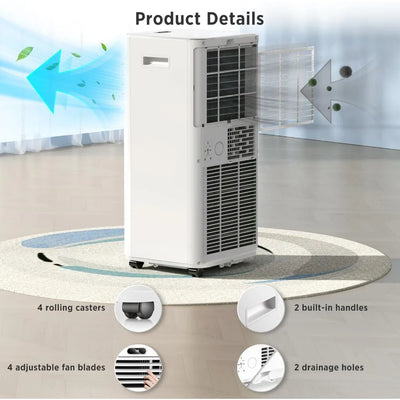 8,000 BTU Portable Air Conditioners Cools up to 350 Sq.ft, Portable AC Unit Built-in Cool, Dehumidifier, Fan Modes