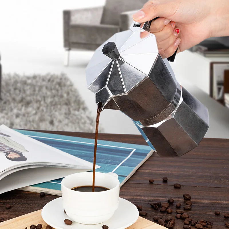 Alloy Coffee Maker Moka Pot 50ml 100ml 150ml 300ml 450ml 600ml Espresso Percolator Pot Mocha Coffee Pot