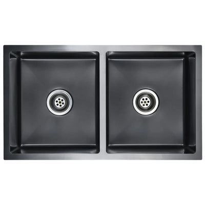 Premium Handmade Black Stainless Steel Kitchen Sink - Durable & Stylish Design