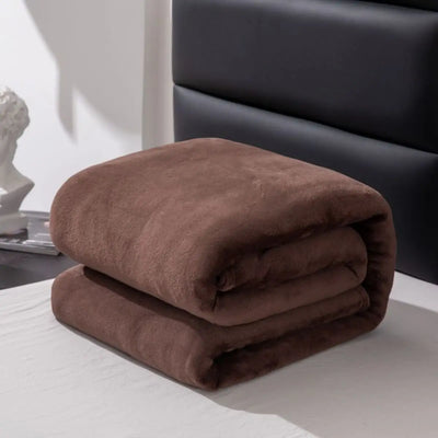 1pc solid color blanket with thickened fleece, suitable for all seasons, machine washable