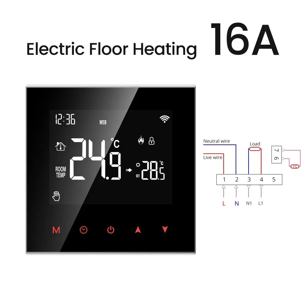 AVATTO Tuya WiFi Smart Thermostat,Electric Floor Heating Water/Gas Boiler Temperature Controller Support Google Home Alexa Alice