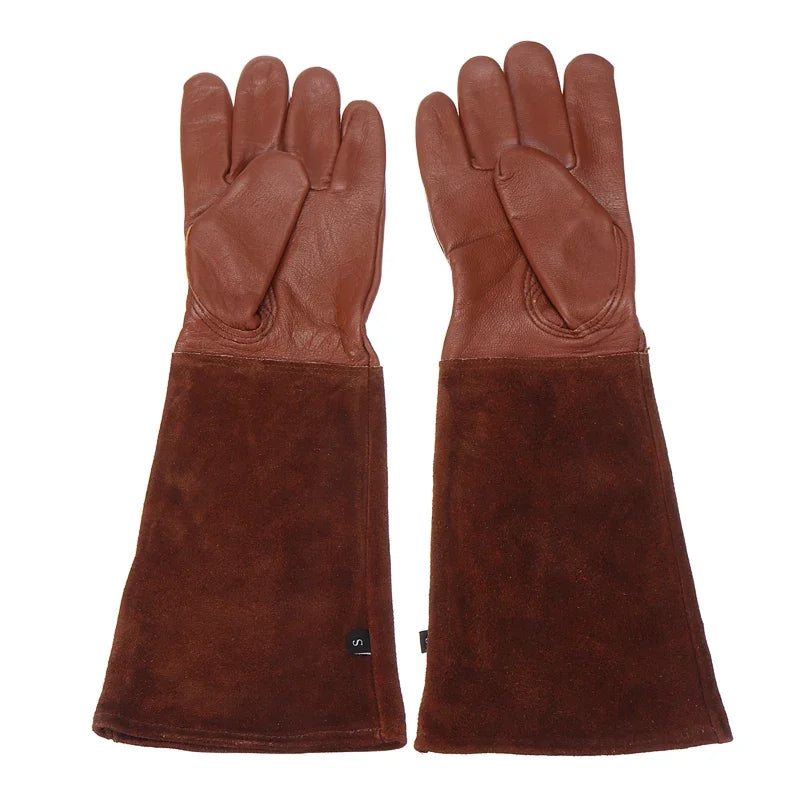 1 Pair Heavy Duty Gardening Rose Pruning Gauntlet Gloves Thorn Proof Long Sleeve Work Welding Garden Gloves