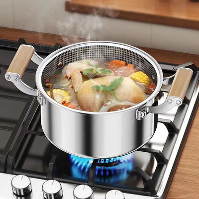 316L Stainless Steel Soup Pot Wok Hot Pot Honeycomb Non-stick Pot with lid Home Induction Cooker Gas Stove Universal Frying Pan