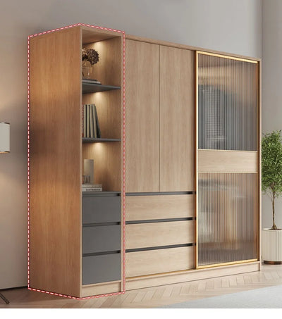 wardrobe home bedroom simple glass door master bedroom original wood