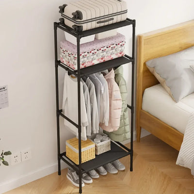 Floor Standing Coat Rack Nail Free Assembly Removable Simple Storage Shelf Multi-storey Waterproof Rust Proof Metal Drying Racks