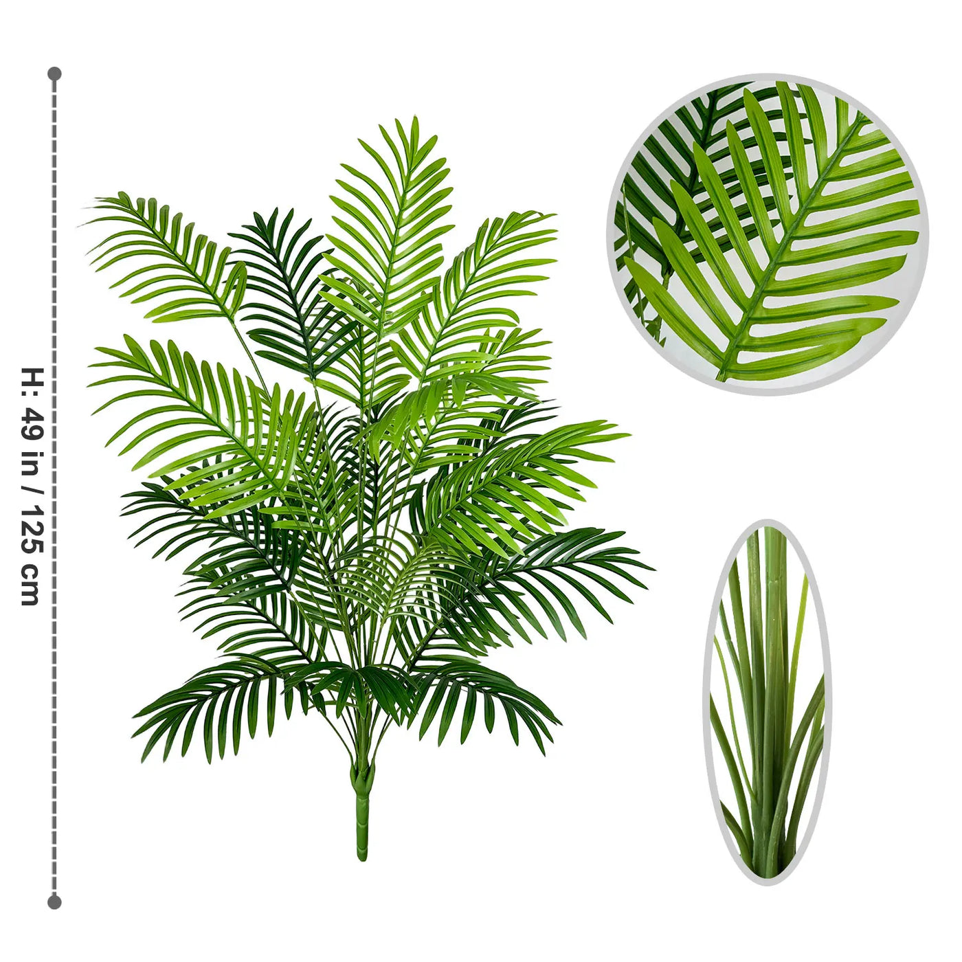 65-125cm Large Artificial Plants Fake Green Palm Plant Branches Plastic Leaves Tall indoor Faux plant For Home Garden Room Decor