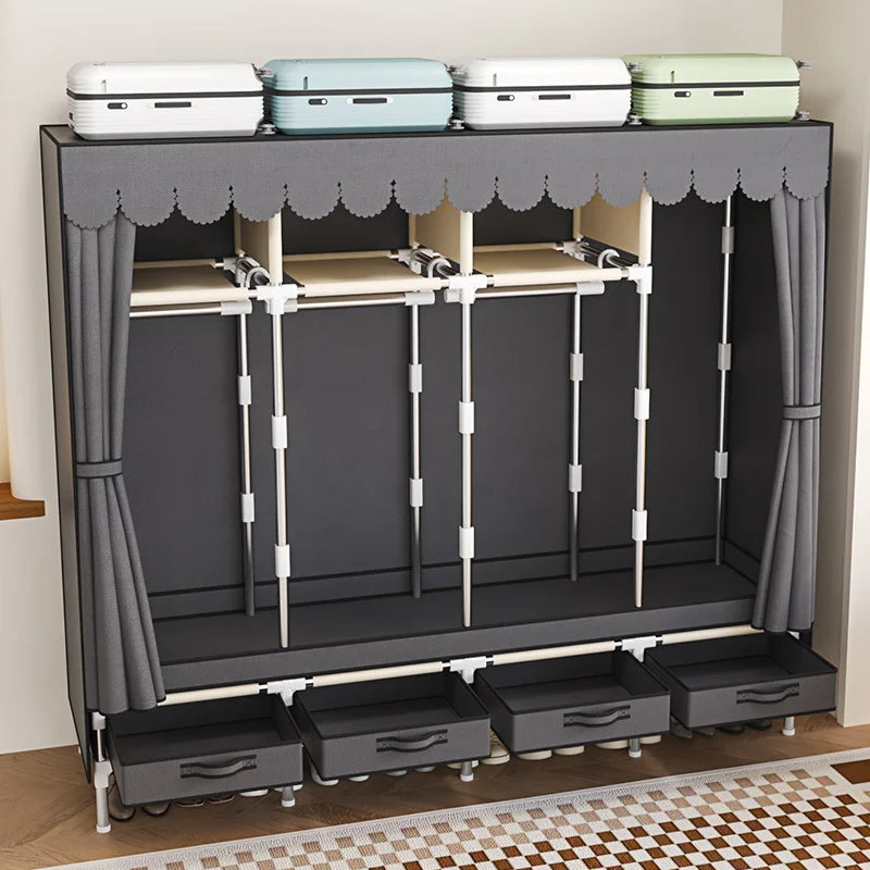 Cloth cabinet, easy to assemble, dustproof for bedrooms and dormitories, sturdy and durable