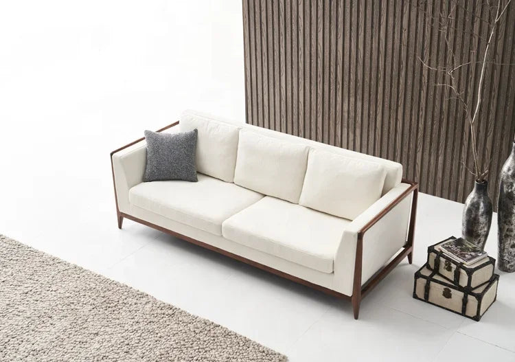 Sectional Fabric Sofa White Sofa Set Furniture Modern Wood Frame Sofa Living Room Furniture