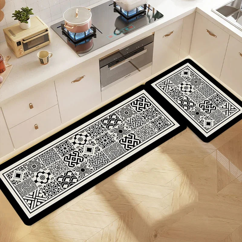 VIKAMA Scandinavian Style Kitchen Floor Mats Long Rugs Entrance Door Mats Modern Bathroom Rugs Washable Balcony Area Rugs