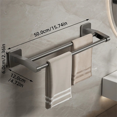 Self-adhesive Home Bathroom Towel Rack Without Drilling Wall Mounted Towel Holder Kitchen Bathroom Storage Rack Shelf