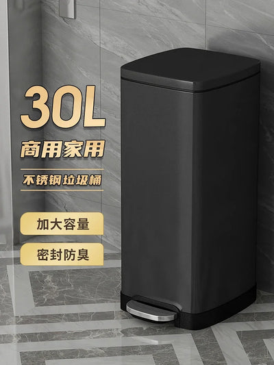 50 liter ultra large capacity stainless steel trash can, pedal style kitchen dedicated high-end household use