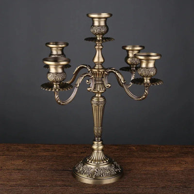 Home decor Bronze Candelabra Metal 5/3 arms Candle Holders Wedding Decoration Candlesticks Event Candle Stand Table Centerpiece