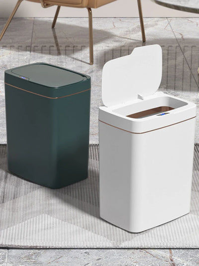 15/18L Automatic Trash Bin Quiet Intelligent Touchless Trash Can Rechargeable Electric Garbage Bin for Kitchen Bathroom Bedroom