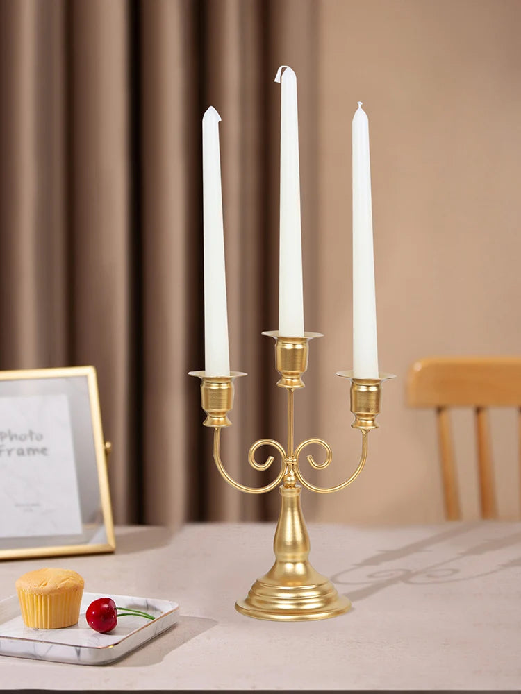 1pc metal candle holder suitable for candlelight dinner, wedding party, wedding anniversary, home dining table decoration