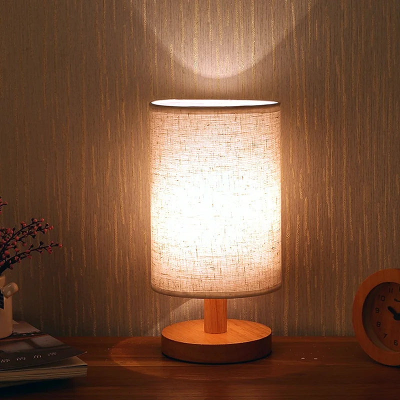 Modern minimalist fabric table lamp, home LED warm light decorative lighting table lamp suitable for bedrooms, study rooms