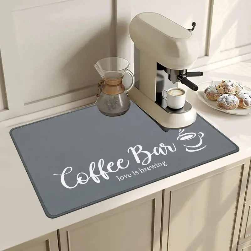 Coffee Cup Drying Mat Non-slip Absorbent Mat Diatoms Tableware Kitchen Counter Drain Mat Coffee Bar Drain Mat