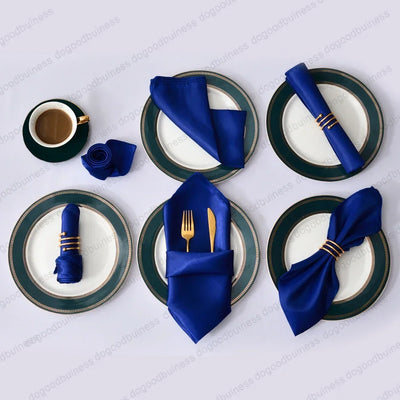 6pcs 30*30cm Satin Table Napkin Square Serving Table Napkins Wedding Party Soft Handkerchief Christmas Home Table Decoration