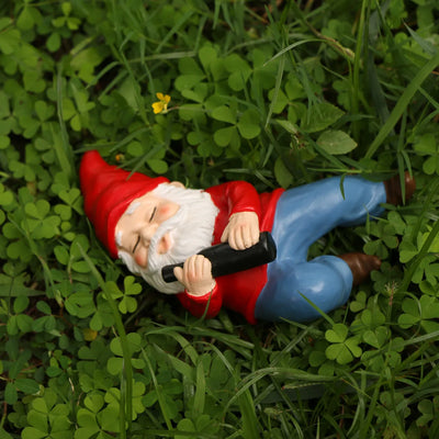 1 Piece Whimsical Drunken Dwarf Garden Gnomes -ArtDeco, No-Power Fairy-Themed Outdoor Statues, Perfect forYard Celebrations & De