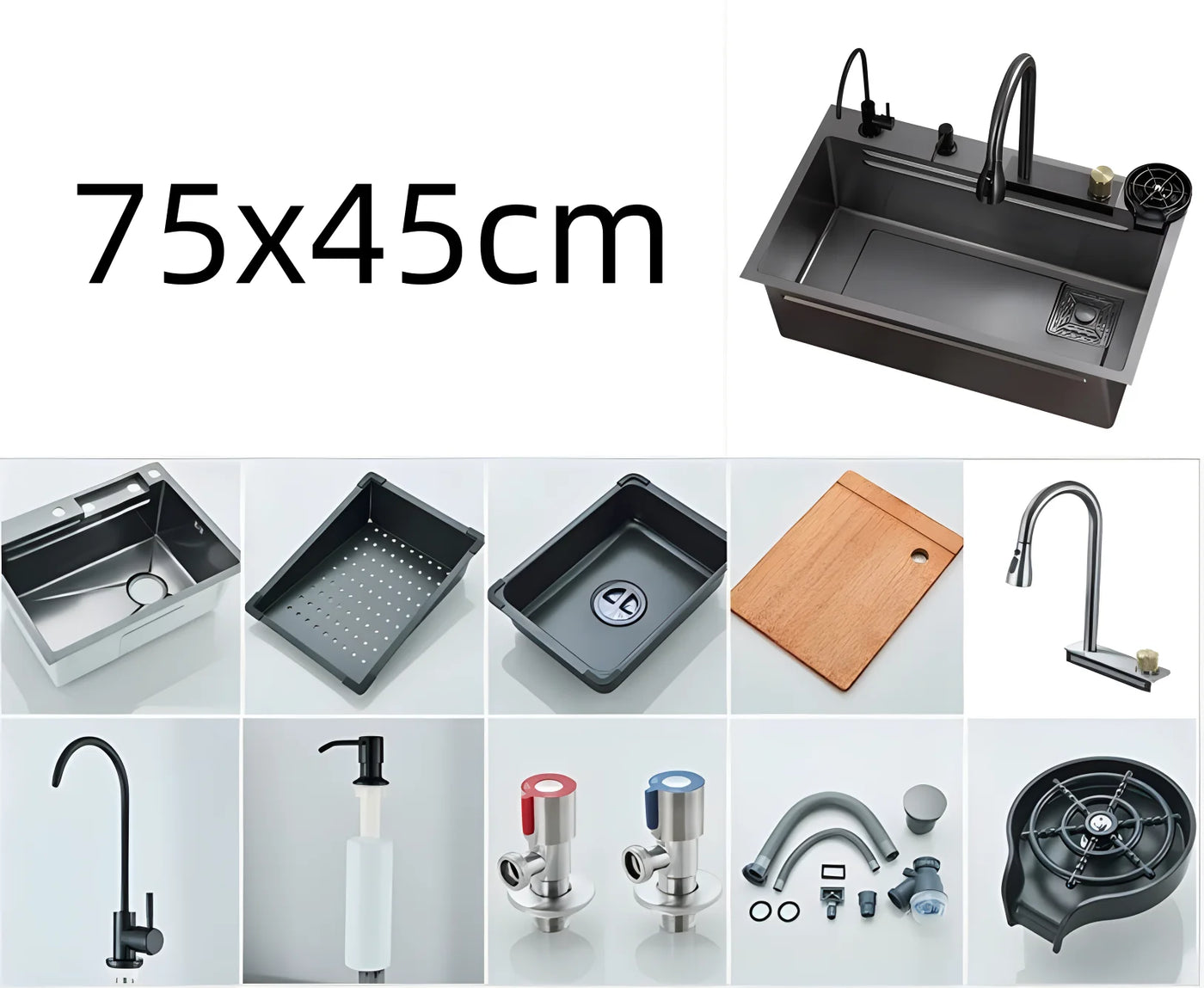 Manufacturer's lowest price, stainless steel kitchen sink, single sink kitchen sink, Feiyu Waterfall faucet