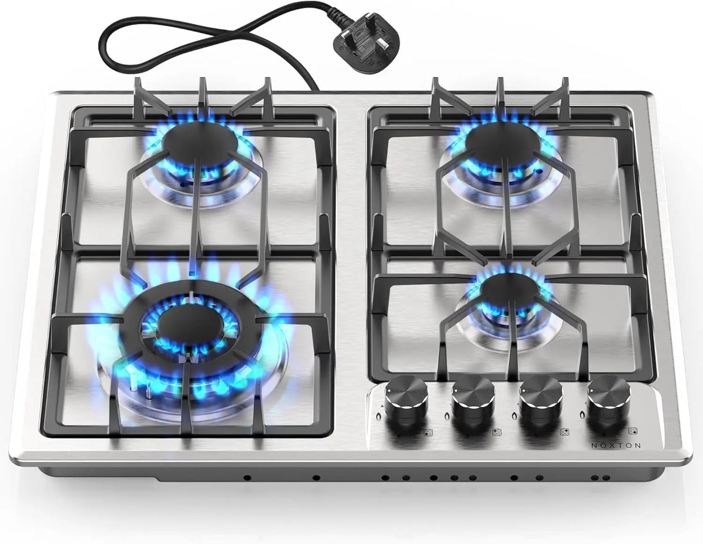 4 Burners Gas Stove Top, LPG/NG Dual Fuel Built-in Gas Hob, Flame Out Protection Prevent Gas Leakage