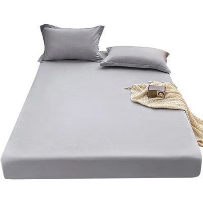 Premium Solid Color Brushed Fitted Sheet,Ultra-Soft Sateen Weave for Cozy Nights - Hypoallergenic and Easy Care Bedding