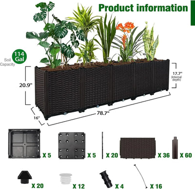 Large Planters for Outdoor Plants Raised Garden Bed Garden Boxes Outdoor Raised Planter Box Plant Pots Perfect for