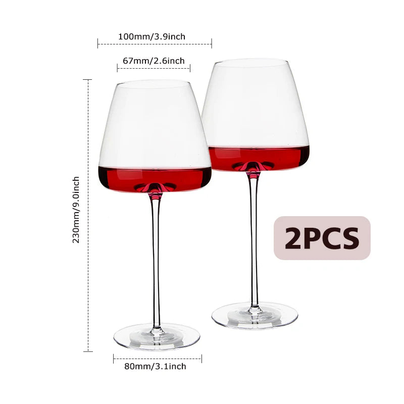 260-650Ml Collection Level Handmade Red Wine Glass Ultra-Thin Crystal Burgundy Bordeaux Goblet Art Big Belly Tasting Cup